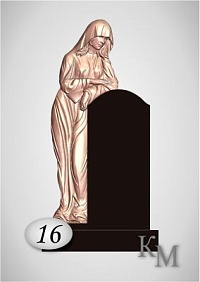 Памятник. Комплект из гранита 63-16 фреза 3D